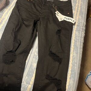 Purple Men's Black Skinny Jeans